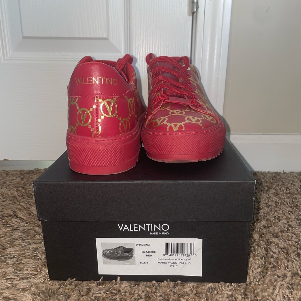 Red/Gold MARIO VALENTINO SNEAKERS SIZE 9
